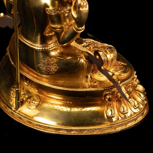 Quan Yin Statue Gold Plated Buddha Statue Home Decor Zen Meditation - color: Avalokiteshvara