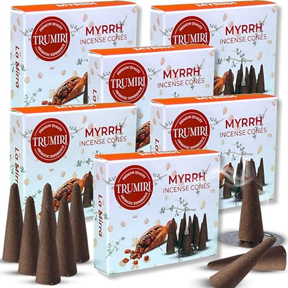 Myrrh - Scented Incense Cones - Total 60 Cone Incense - Six Packs of 10 Insence Cones - Incense Cones Scented - Cone Incense Scents - Insense - Inscent - color: Myrrh, size: Pack of 6 (60 Cones)