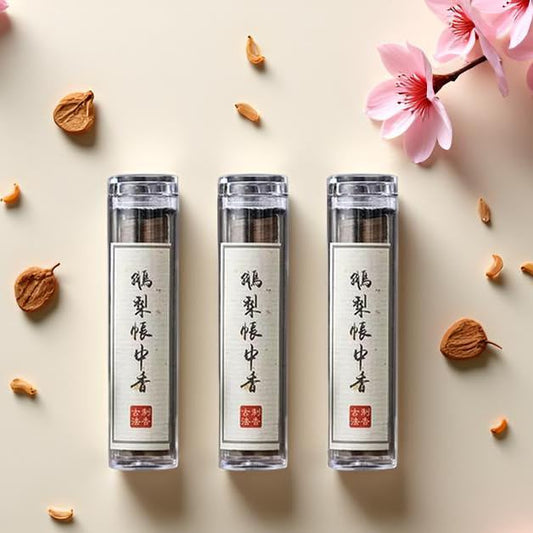 Ge Li Zhang Zhong Xiang Mini Coil Incense – Low Smoke & Reduced Oil Residue, Pure Natural Agarwood & Pear Essence, Long-Lasting Oriental Fragrance, 3 Jars × 42 Coils (20 Min Burn)