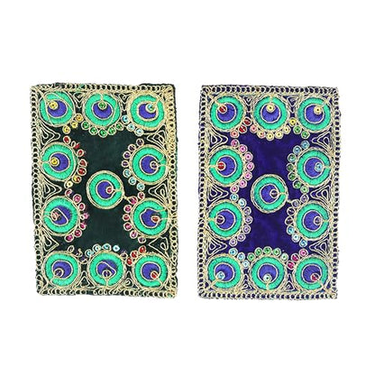 Set of 6 Mat Aasan Pooja Cloth God Idol Puja Temple Altar Cloth (6"X4") - color: Red, Yellow, Blue, Green, Brown and Orange