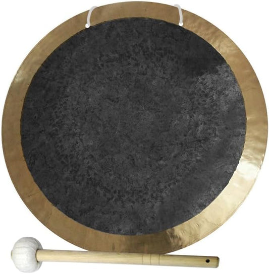Arborea Eclipse Wind Gong 18 inch with Padded Gong Mallet Hanging String Authentic Chinese Gong for Sound Healing and Meditation Large Gong Percussion Instruments - color: Eclipse Wind Gong, size: 18"