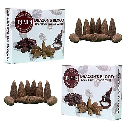 Dragons Blood Backflow Incense Cones - Total 20 Incense Cones Waterfall - Dual Pack of 10 Incense Backflow Cones - Waterfall Incense Cones - Incense Waterfall Cones - color: Dragons Blood, size: Pack of 2 (20 Cones)