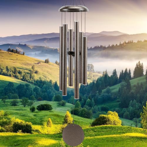 Wind-Chimes-Outdoor-Large-Decor, Deep Tone Soothing Melodic Tones Windchimes, Wind Chimes for Outside, Memorial Wind Chime Best Gift for Mom Women Grandma Neighbors（40" Brown） - color: Brown, size: 40"