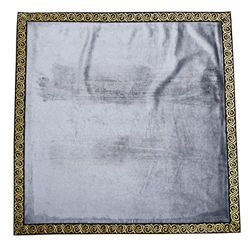BLESSUME Wicca Square Altar Tarot Table Cloth for Reading with Card Pouch 24.4 * 24.4 inch (Gray 2) - color: Gray 2