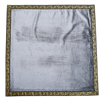 BLESSUME Wicca Square Altar Tarot Table Cloth for Reading with Card Pouch 24.4 * 24.4 inch (Gray 2) - color: Gray 2