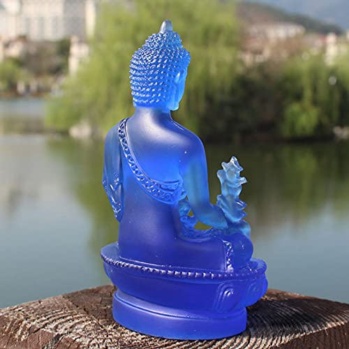 Acxico 1Pcs Buddha Medicine Figure Statue Altar Buddhist Resin Fengshui