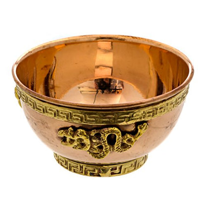 Alternative Imagination Dragon Copper Bowl - Offering Bowl For Altar Use, Ritual Offerings, Witchy Home Decor - Incense Holder for Incense Cones, White Sage, Palo Santo Sticks - 3 Inches Wide - style: Dragon