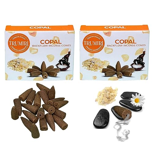 Copal Backflow Incense Cones - 20 Cones, Dual Pack of 10, Waterfall Effect - color: Copal, size: Pack of 2 (20 Cones)
