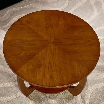 29.5" Round Coffee Table with Storage Removable Lower Shelf for Living Room - style: Farmhouse
