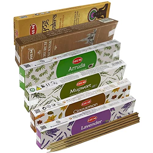 Hem Incense Sticks Variety Pack Masala Series and Holder Burner Bundle with 6 Unique Fragrances - color: Unique Fragrances