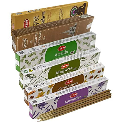 Hem Incense Sticks Variety Pack Masala Series and Holder Burner Bundle with 6 Unique Fragrances - color: Unique Fragrances