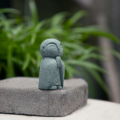 OwMell Japanese Jizo Monk Buddha Statue Figurine Aquarium Garden Decor - color: Namaste