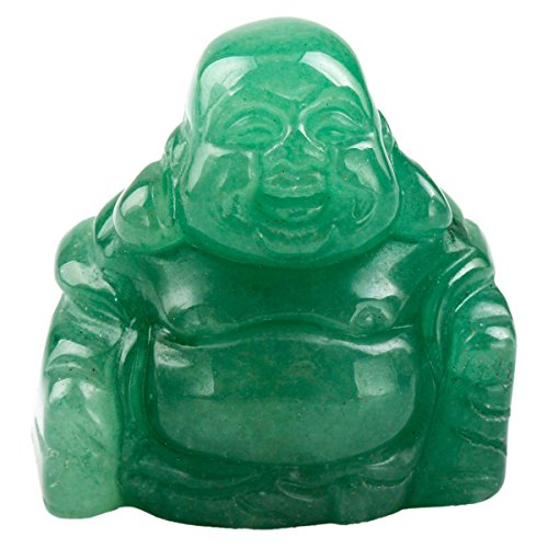 Rockcloud 1.5" Green Adventurine Laughing Happy Buddha Feng Shui Figurine - color: 5.green Aventurine
