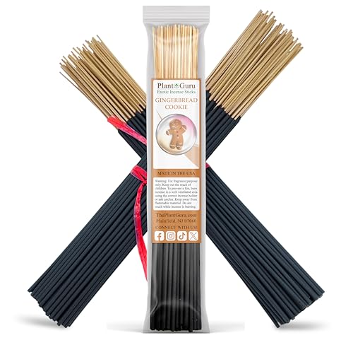 Gingerbread Cookie Incense Sticks 11" - 1 Bundle 85 to 100 Sticks - Smooth and Clean Long Burn Time, 45 to 60 Minutes.