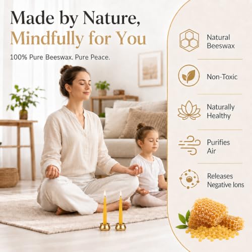 20 Minute Beeswax Meditation Candles, 3.15 Inch Mini Candles - color: Yellow