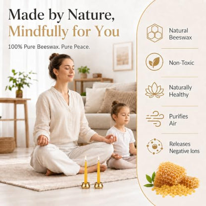 20 Minute Beeswax Meditation Candles, 3.15 Inch Mini Candles - color: Yellow