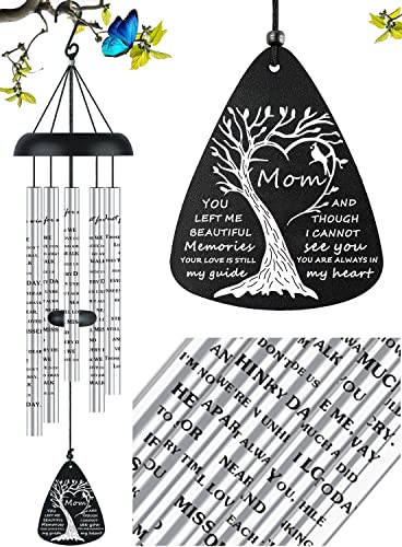 JUST FOR WIND Sympathy Wind Chimes For Loss Of Mom Mother, Bereavement Memorial Gifts In Memory Of Loved One, 32 Inch Aluminum Wind Chimes - size: 32 inch