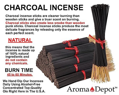 Floral Scents 11'' Incense Sticks - Variety Set 500 Pack - 11 inch - 5 Bundles 100 Sticks Per Fragrance Scent. Set Features Lychee, Op-ium, Somali Rose, Tuberose, Ylang