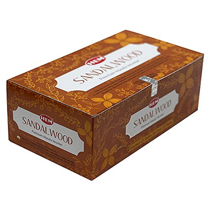 Sandalwood Masala Incense Sticks and Holder Burner Bundle from Hem Incense and Trumiri for Home Fragrance Insence Insiensos - color: Sandalwood Masala