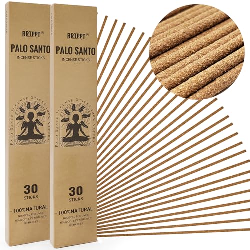 Palo Santo Incense Sticks, 100% Natural sustainably harvested Peruvian Palo Santo, Suitable for Meditation, Relaxation, and Spiritual Purification. (60 Palo Santo Sticks) - color: Palo Santo Incense