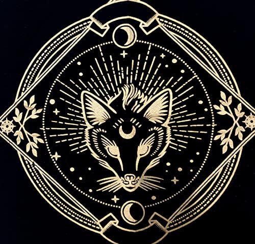 Altar Cloth Golden Lucky Free Wild Owl Witchcraft Alter Tablecloth Tarot Spread pegan Top Cloth Wicca Square Wiccan Spiritual Sacred Table Tapestry Cloth (The wolf, 18 x 18 Inches) - color: The Wolf, size: 18" x 18" (Square)