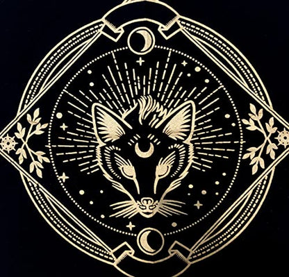 Altar Cloth Golden Lucky Free Wild Owl Witchcraft Alter Tablecloth Tarot Spread pegan Top Cloth Wicca Square Wiccan Spiritual Sacred Table Tapestry Cloth (The wolf, 18 x 18 Inches) - color: The Wolf, size: 18" x 18" (Square)