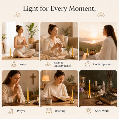 20 Minute Beeswax Meditation Candles, 3.15 Inch Mini Candles - color: Yellow