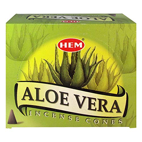Aloe Vera Incense Cones and Cone Incense Burner Bundle Insence Insense Hem Incense - color: Aloe Vera