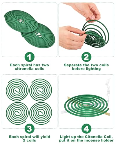 Citronella Incense Coil Outdoor - Each Coil Could Last for 8 Hours - style: Large Citronella 20 Coils