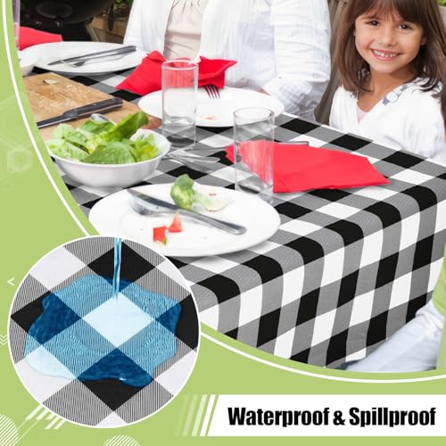 Smiry Picnic Table Cloth, Vinyl Tablecloths with Flannel Backing, 54"x54" - color: Black & White, size: 54" x 54" (Square)