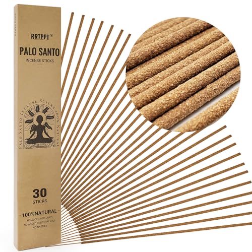 Palo Santo Incense Sticks (30 Sticks), 100% Natural sustainably harvested Peruvian Palo Santo, Suitable for Meditation, Relaxation, and Spiritual Purification - color: Palo Santo