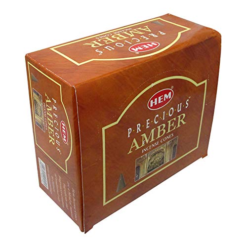 TRUMIRI Precious Amber Incense Cones & Cone Incense Burner Bundle: 120pcs (12 Sets of 10pcs) - color: Precious Amber
