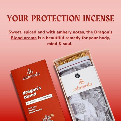 CALMVEDA Peru Dragons Blood Incense, Sangre de Grado Charcoal-Free 80 Stick