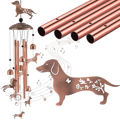 Briwooody 36" Dachshund Dog Wind Chimes for Outdoor Decor, Dachshund Gift - style: Dachshund Dog