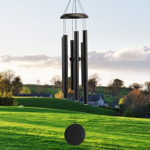 Mother's Day Large 40" Wind-Chimes-Outdoor-Deep-Tone, Soothing Melodic Tones Windchimes, Wind Chimes for Outside, Black Memorial Wind Chime Best Gift for Mom Women Grandma Neighbors - color: Black, size: Signature 40"