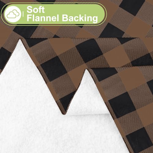 Smiry Picnic Table Cloth, Vinyl Tablecloths with Flannel Backing, 60"x120" - color: Black & Brown, size: 120" x 60" (Rectangular)