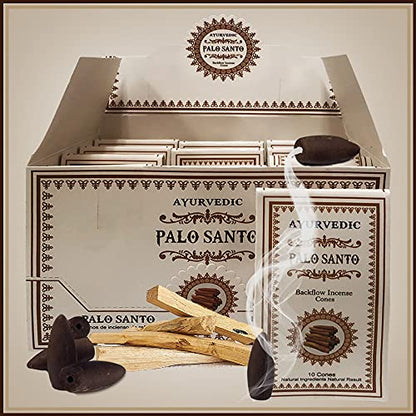 Palo Santo Backflow Incense Cones for Waterfall and Mat Bundle Inciensos Aromaticos|Incienso|Inciense|Insienso - color: Palo Santo