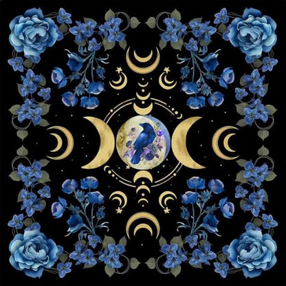 Altar Cloth Moon Star Printed Tarot Cloth Witchy Tablecloth