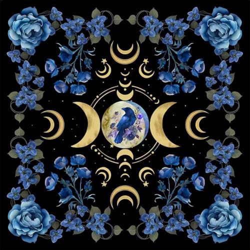 Altar Cloth Moon Star Printed Tarot Cloth Witchy Tablecloth