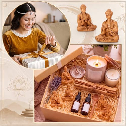 Thenshop 100 Pcs Mini Buddha Statues Bulk Resin Sakyamuni Buddha Figurines Tiny Antique Bronze Meditation Statue Figures Feng Shui Garden Landscape Decor for Home Office Car Decor Gifts DIY Crafts