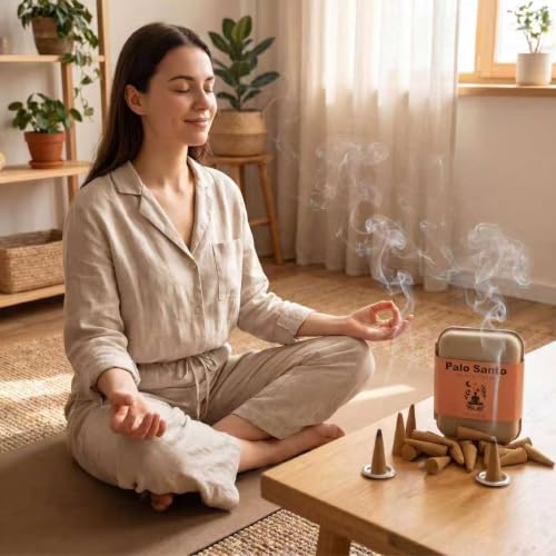 Palo Santo Incense Cones 30 Count, Include 2 Metal Dishes
