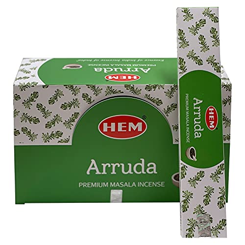 Arruda Masala Incense Sticks and Holder Burner Bundle from Hem Incense and Trumiri for Home Fragrance Insence Insiensos - color: Arruda Masala
