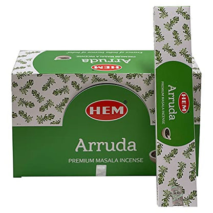 Arruda Masala Incense Sticks and Holder Burner Bundle from Hem Incense and Trumiri for Home Fragrance Insence Insiensos - color: Arruda Masala