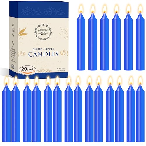 Raajsee Unscented Mini Taper Candles Pack of 20, Royal Blue | 5 Inches (H) Dinner Candle Sticks| Smokeless, and Dripless| Paraffin Wax with Cotton Wicks | Long Burning Time - color: Royal Blue, size: 5 Inch - Pack of 20