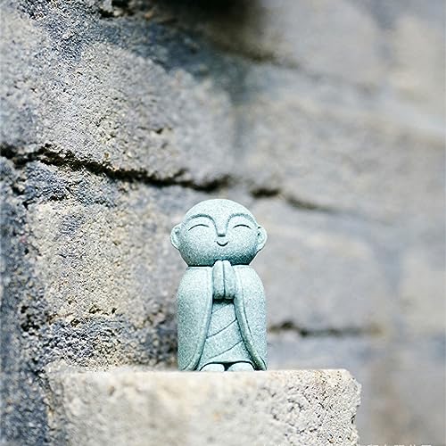 OwMell Japanese Jizo Monk Buddha Statue Figurine Aquarium Garden Decor - color: Namaste