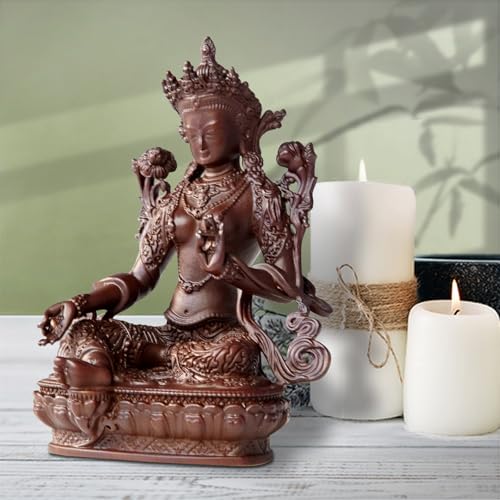 Green Tara Buddha Statue Pure Copper Handmade Zen Home Decor - color: Green Tara