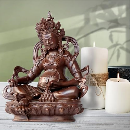 Yellow Jambhala Buddha Statue Pure Copper Handmade Zen Home Decor - color: Yellow Jambhala