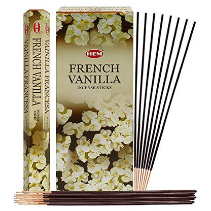 French Vanilla Incense Sticks and Incense Stick Holder Bundle Insence Insense Hem Incense Sticks - color: French Vanilla