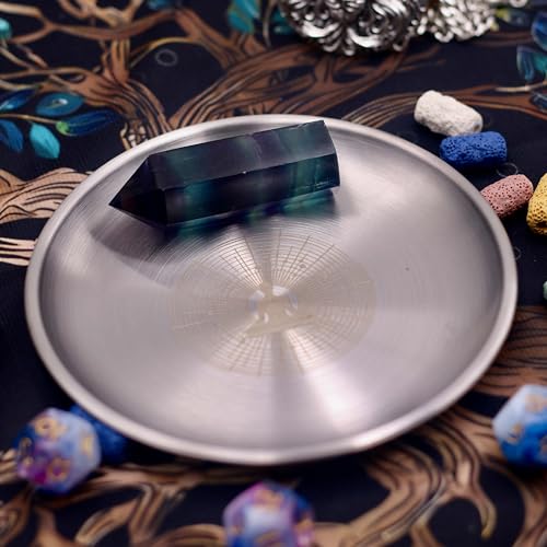 Offering Prayer Ritual Bowl Plate Great for Altar,Meditation,Incense Sticks, smudging, Candle,Crystal,Jewelry,Yoga Use(Meditation Chart) - style: Meditation Chart