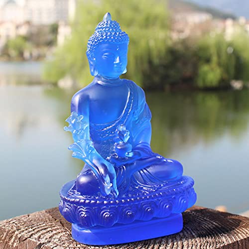 Acxico 1Pcs Buddha Medicine Figure Statue Altar Buddhist Resin Fengshui